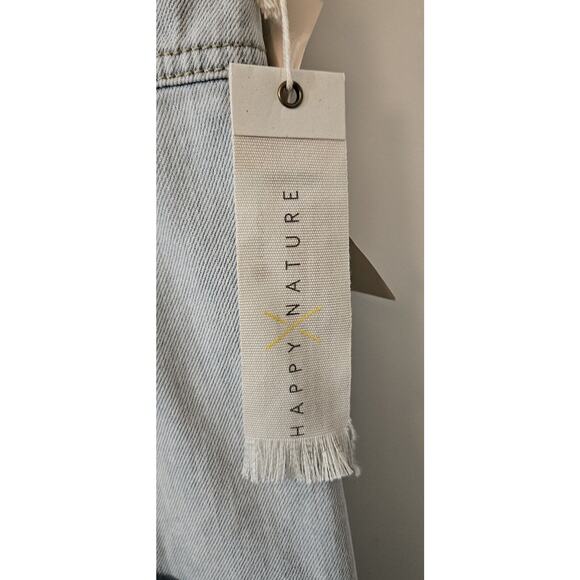Happy X Nature Kate Hudson NWT Glide Light Wash Denim Midi Dress Size 2 Pockets - Picture 6 of 10